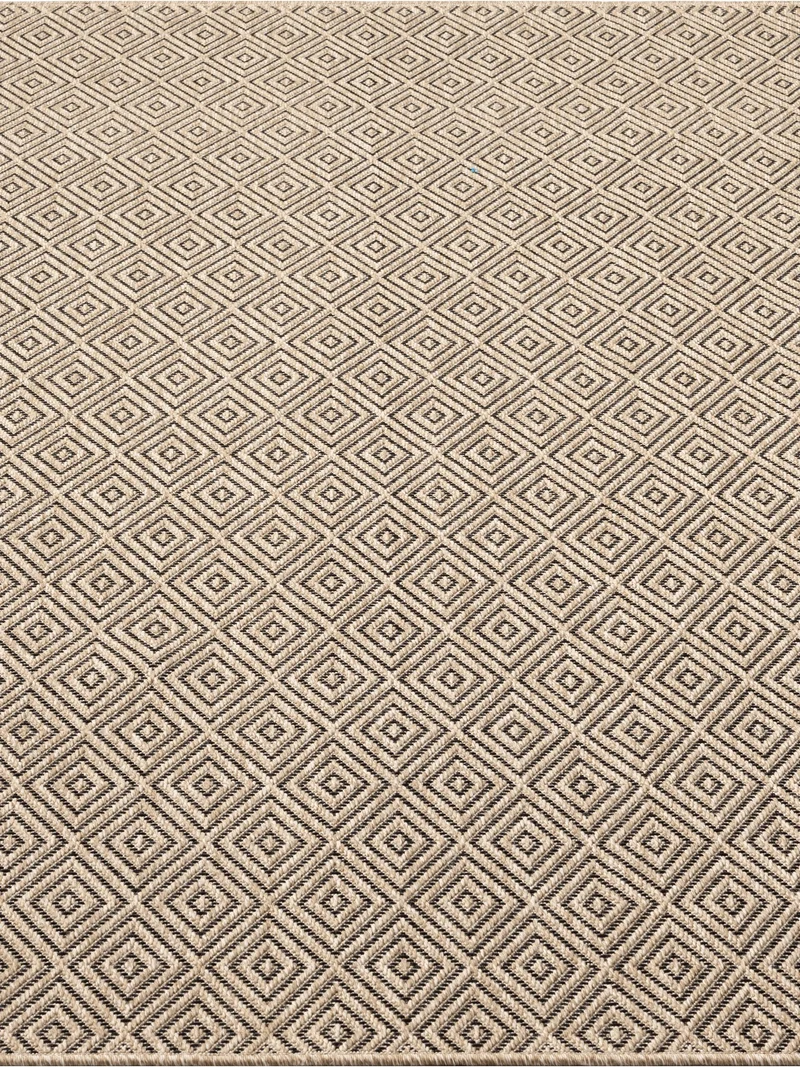 Flachgewebe-Teppich Mikro-Rauten-Diamant-Karo - Polypropylen, 4 mm Gesamthöhe