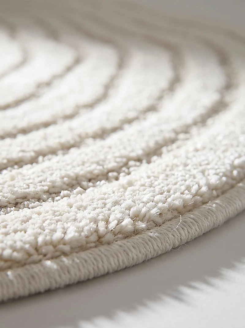 Kurzflor-Teppich Horizontale Wellen-Reihen - Polypropylen-Polyester-Mix, 15 mm Gesamthöhe
