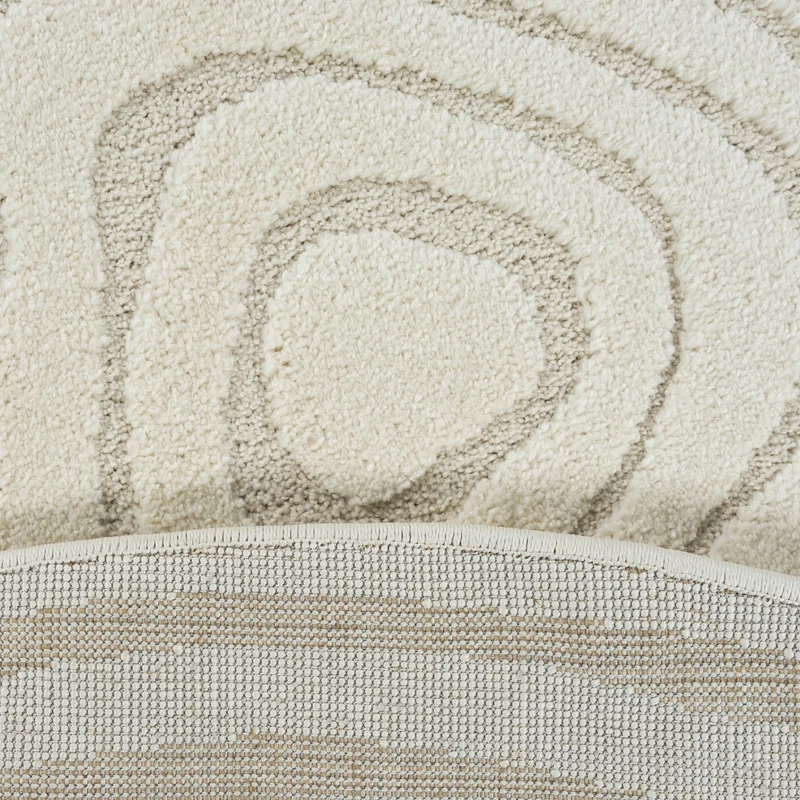 Kurzflor-Teppich Horizontale Wellen-Reihen - Polypropylen-Polyester-Mix, 15 mm Gesamthöhe
