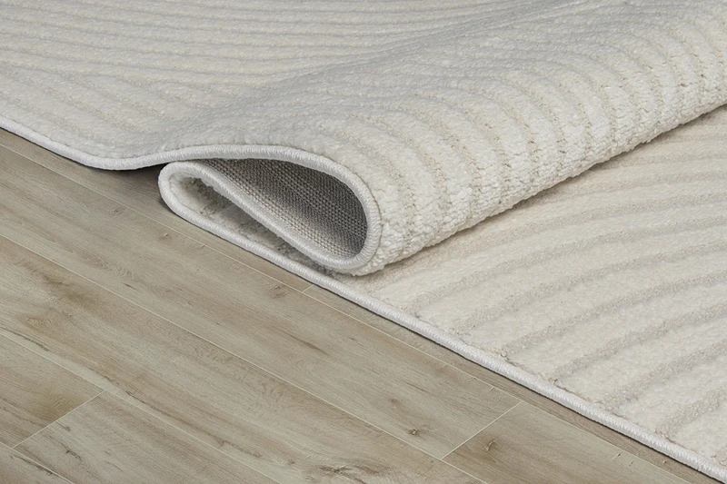 Kurzflor-Teppich 3D-Relief Halbkreise - Polypropylen-Polyester-Mix, 15 mm Gesamthöhe