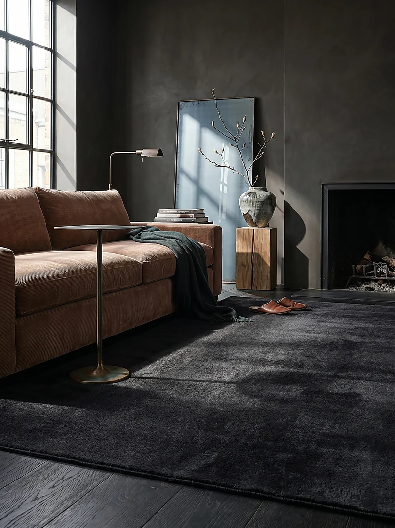 Kurzflor-Teppich Uni plüschig - Polyester, 12 mm Gesamthöhe