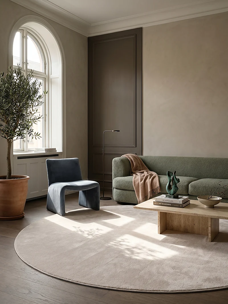 Kurzflor-Teppich Uni plüschig - Polyester, 12 mm Gesamthöhe