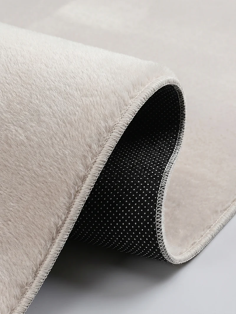 Kurzflor-Teppich Uni plüschig - Polyester, 12 mm Gesamthöhe