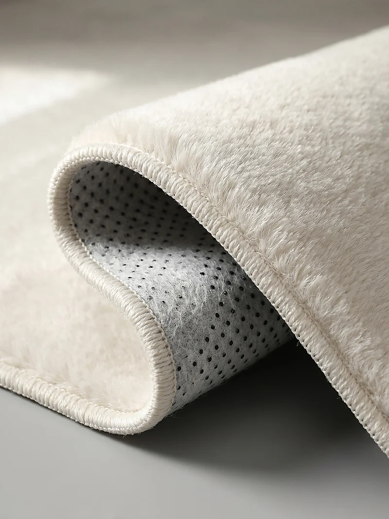Kurzflor-Teppich Uni plüschig - Polyester, 12 mm Gesamthöhe