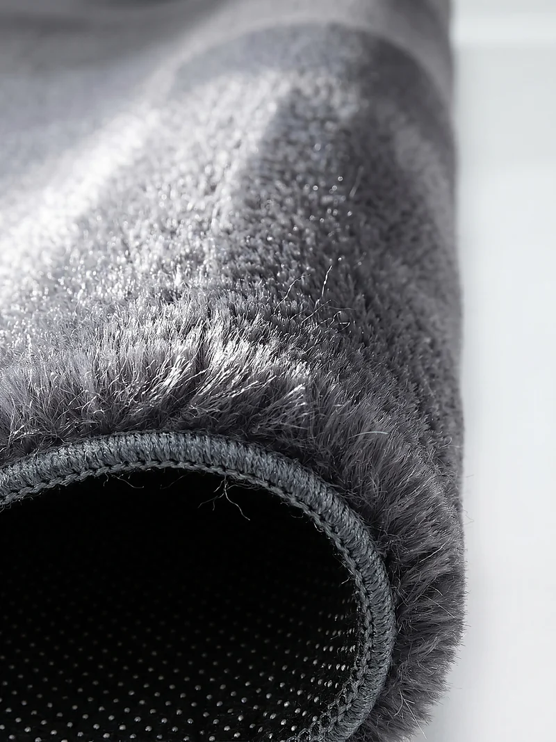 Kurzflor-Teppich Uni plüschig - Polyester, 12 mm Gesamthöhe