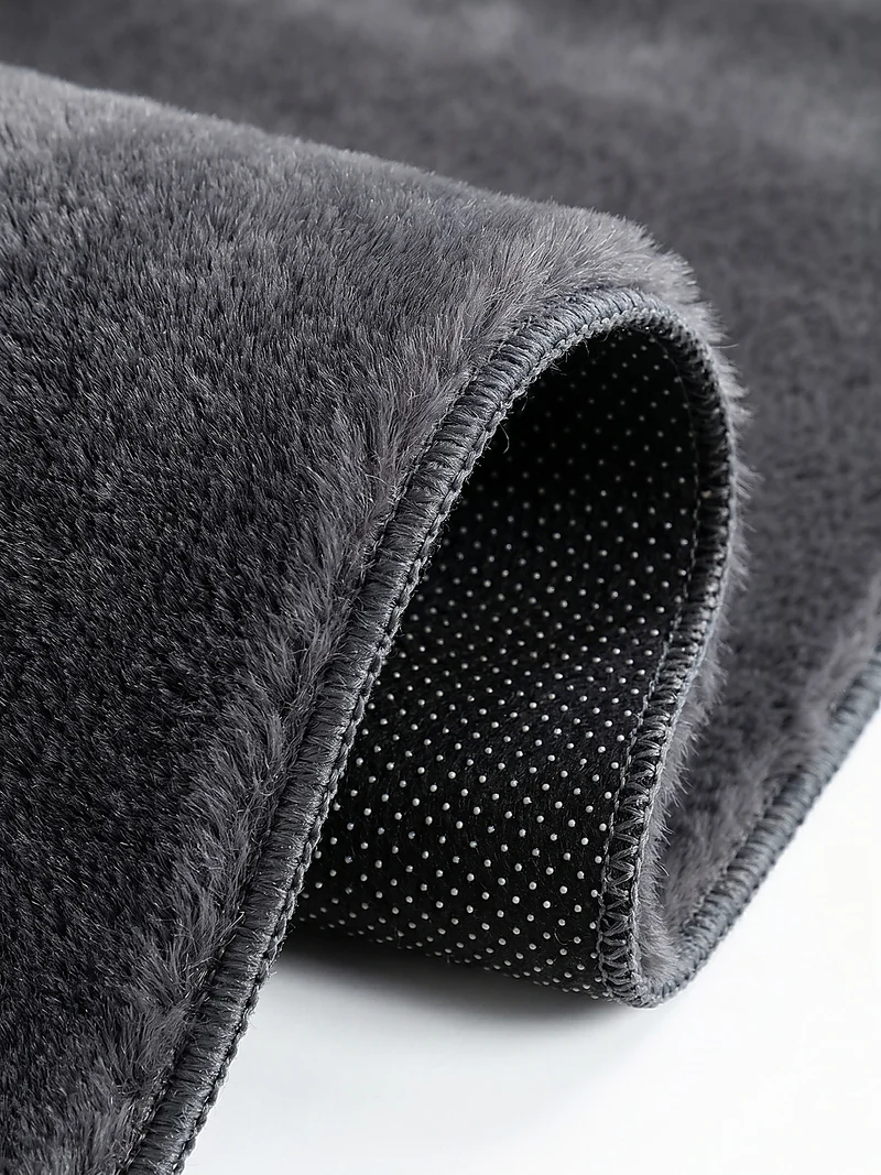 Kurzflor-Teppich Uni plüschig - Polyester, 12 mm Gesamthöhe