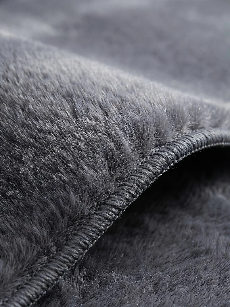Kurzflor-Teppich Uni plüschig - Polyester, 12 mm Gesamthöhe