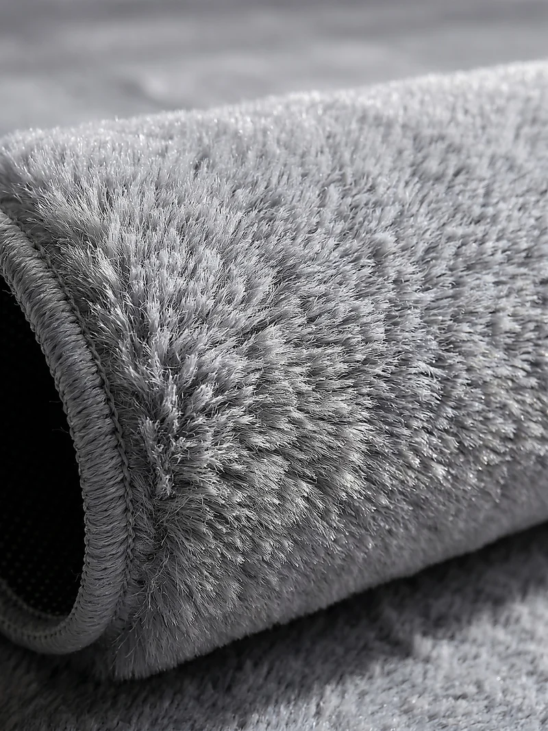 Kurzflor-Teppich Uni plüschig - Polyester, 12 mm Gesamthöhe
