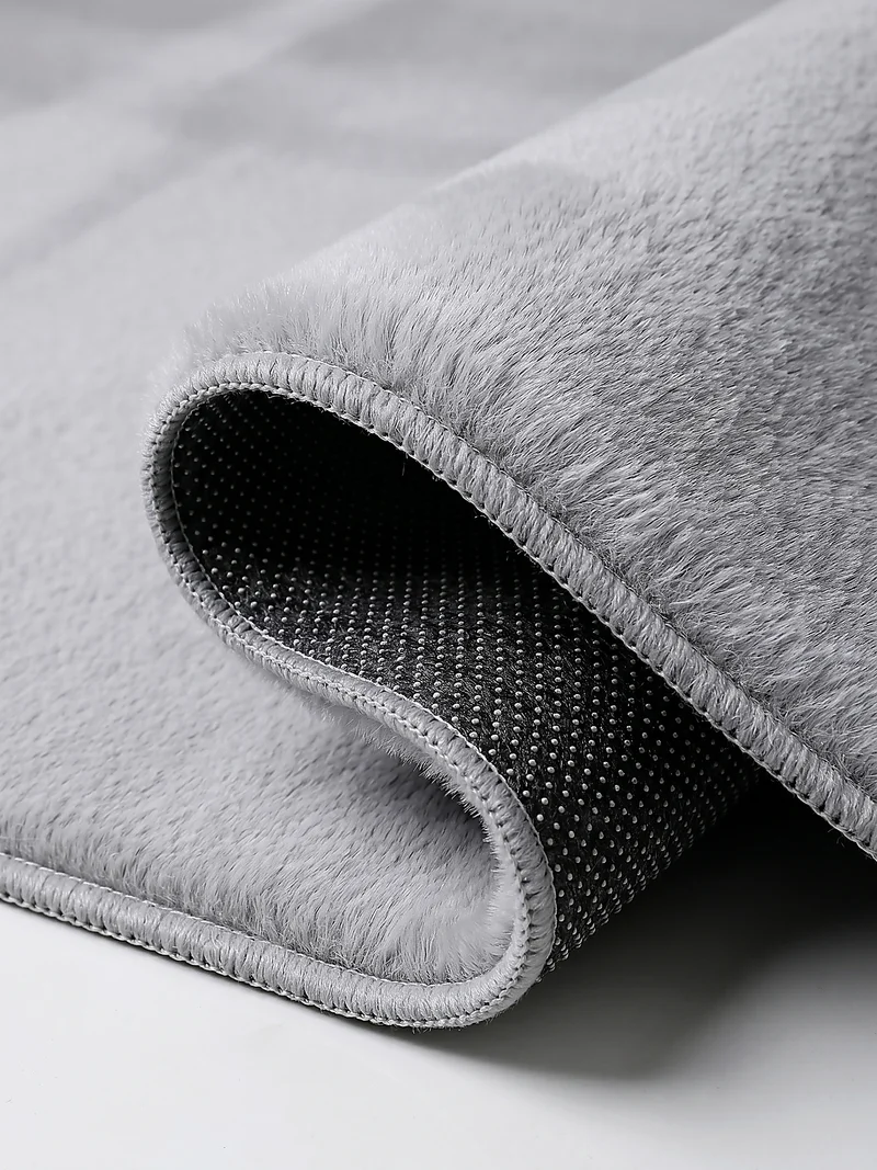 Kurzflor-Teppich Uni plüschig - Polyester, 12 mm Gesamthöhe