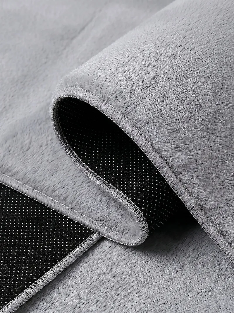 Kurzflor-Teppich Uni plüschig - Polyester, 12 mm Gesamthöhe