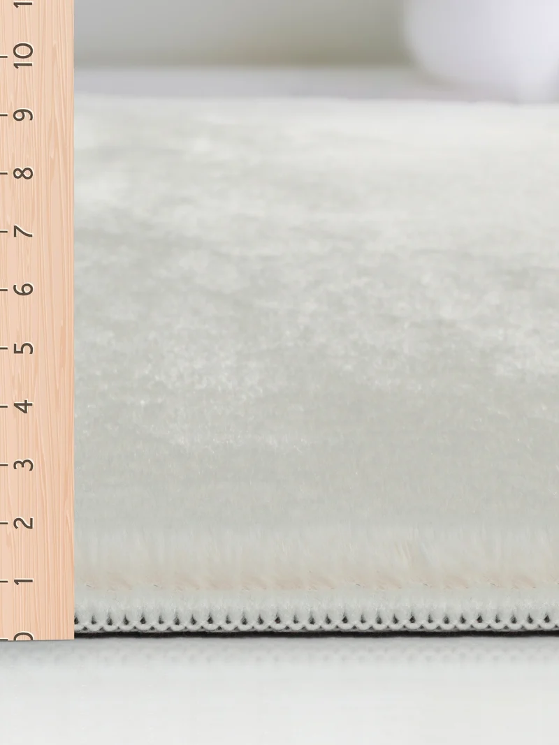 Kurzflor-Teppich Uni plüschig - Polyester, 12 mm Gesamthöhe