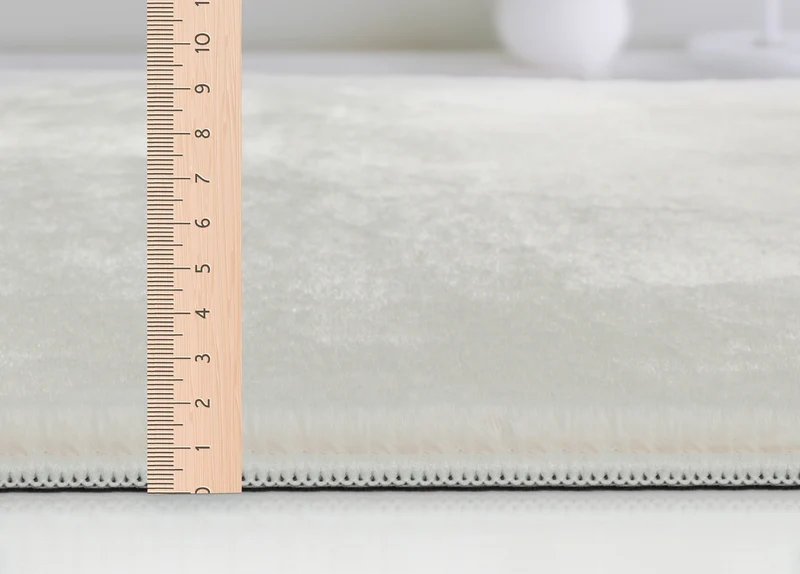 Kurzflor-Teppich Uni plüschig - Polyester, 12 mm Gesamthöhe