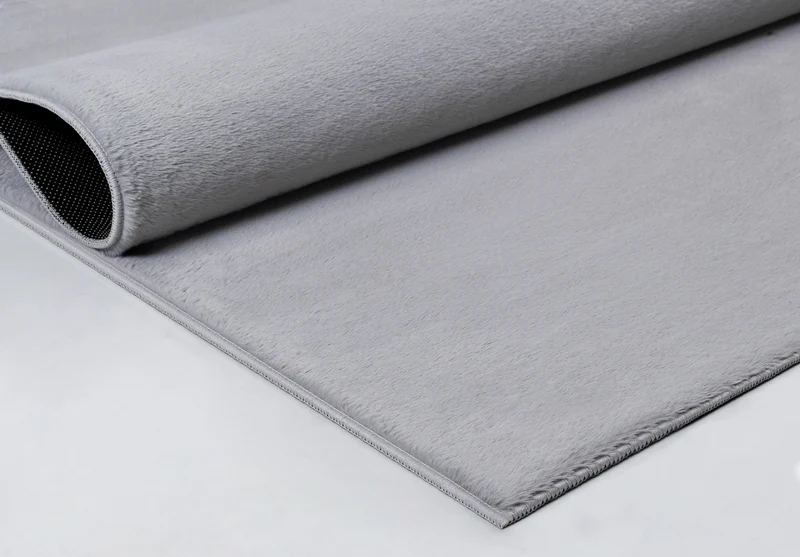 Kurzflor-Teppich Uni plüschig - Polyester, 12 mm Gesamthöhe