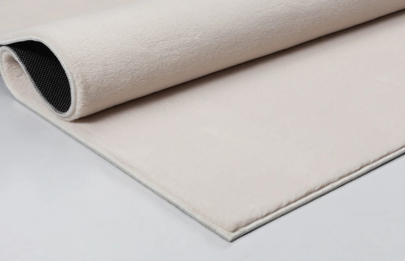 Kurzflor-Teppich Uni plüschig - Polyester, 12 mm Gesamthöhe