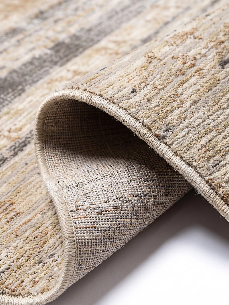 Streifenteppich abstrakt · 100 % Polyester gewebt · 7 mm Kurzflor