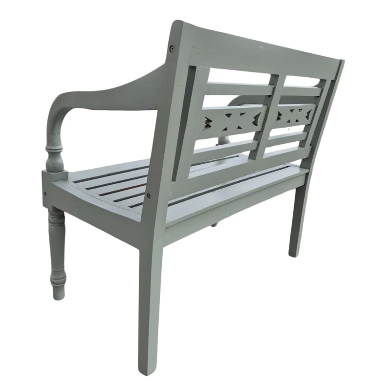 Massivholz Sitzbank CHRISTOS Antique-Grey 100cm Shabby-Look