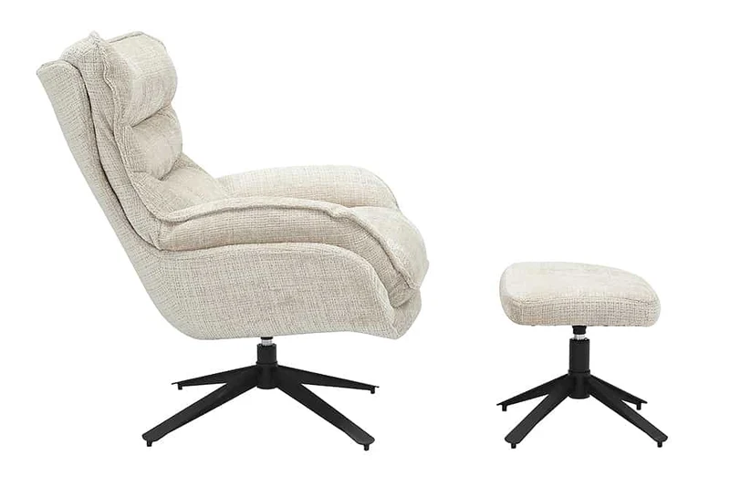 Drehbarer Loungesessel HEAVEN champagner-beige Strukturstoff