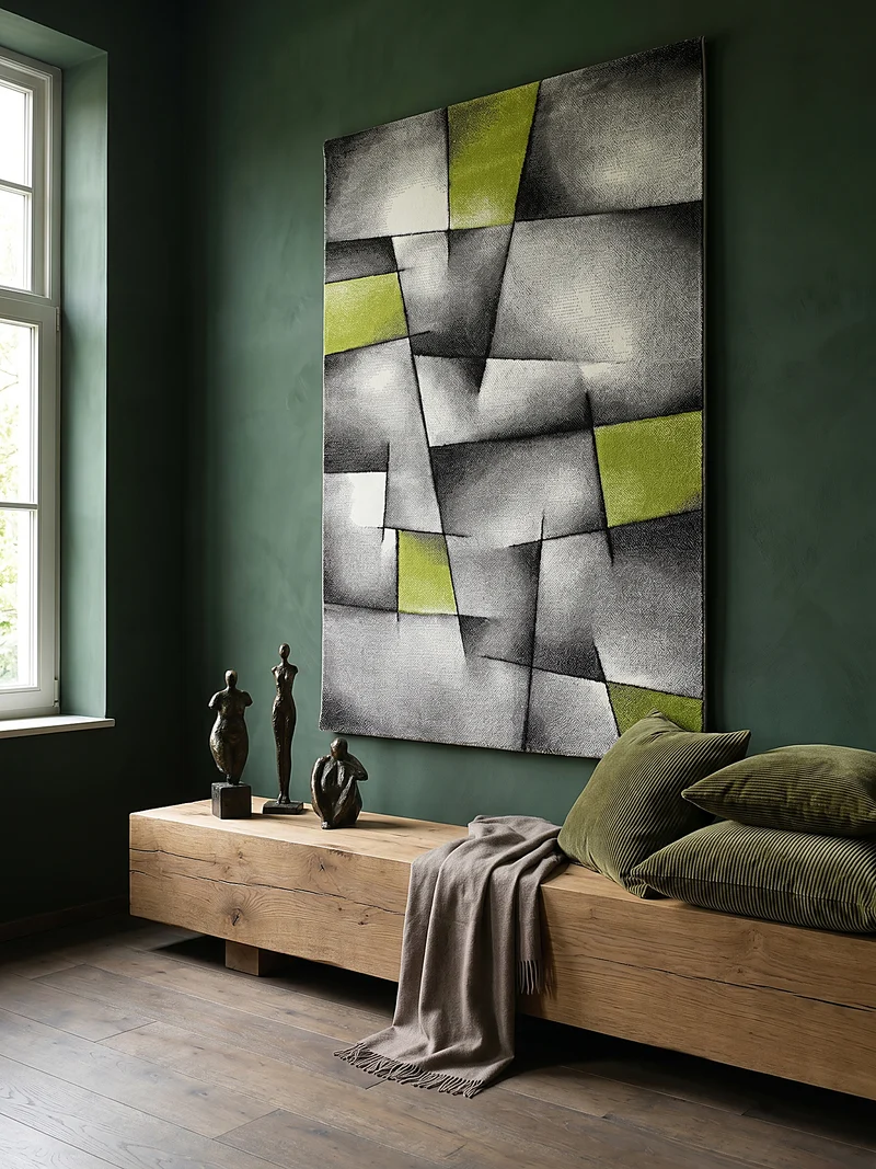Kurzflor-Teppich Distressed Patchwork-Flächen - Polypropylen, 14 mm Gesamthöhe