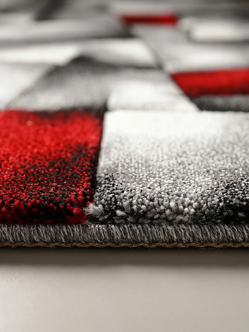 Kurzflor-Teppich Distressed Patchwork-Flächen - Polypropylen, 14 mm Gesamthöhe