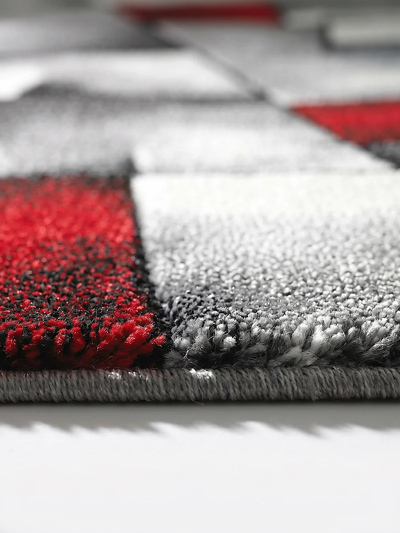 Kurzflor-Teppich Distressed Patchwork-Flächen - Polypropylen, 14 mm Gesamthöhe