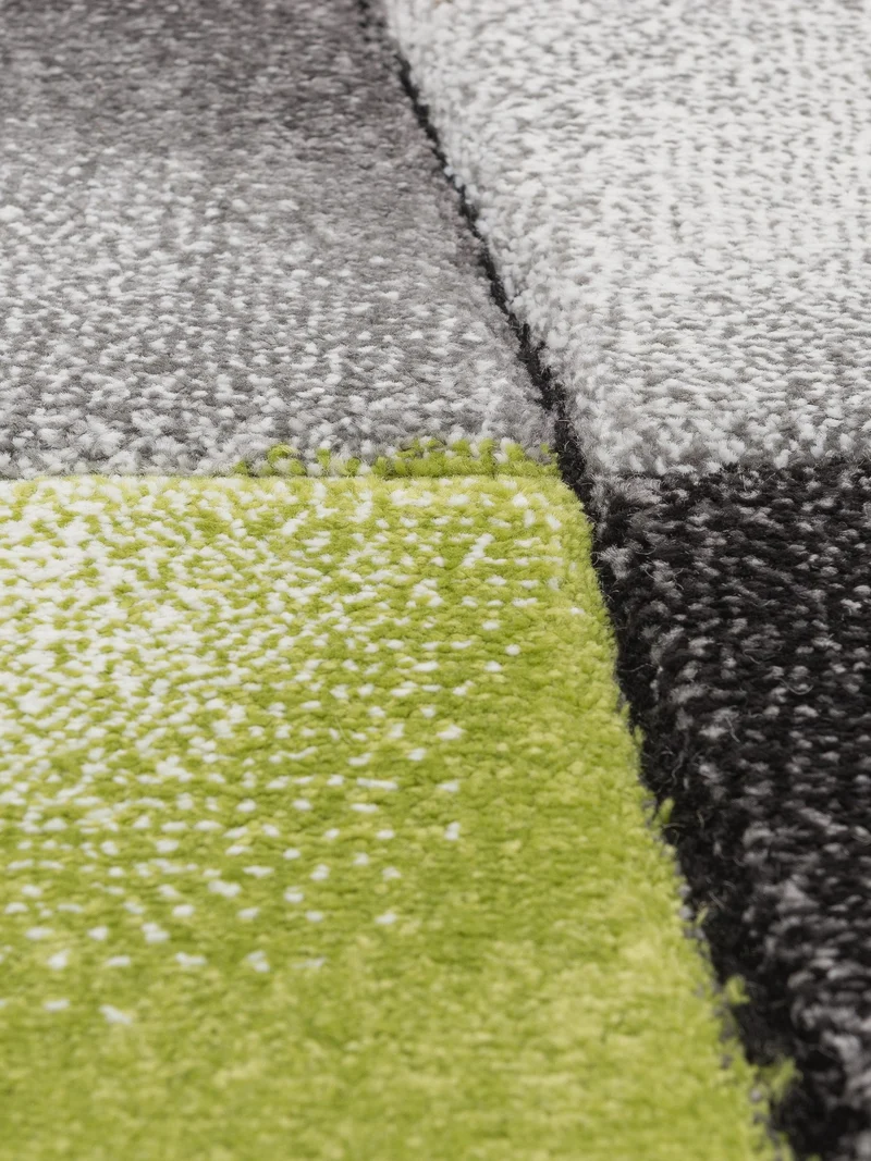 Kurzflor-Teppich Distressed Patchwork-Flächen - Polypropylen, 14 mm Gesamthöhe