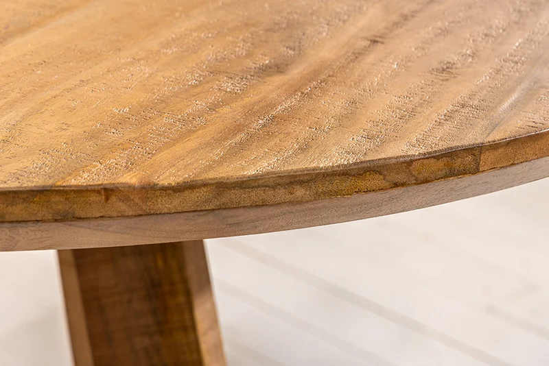 Runder Massivholz Esstisch GALAXY 120cm rund Mangoholz braun