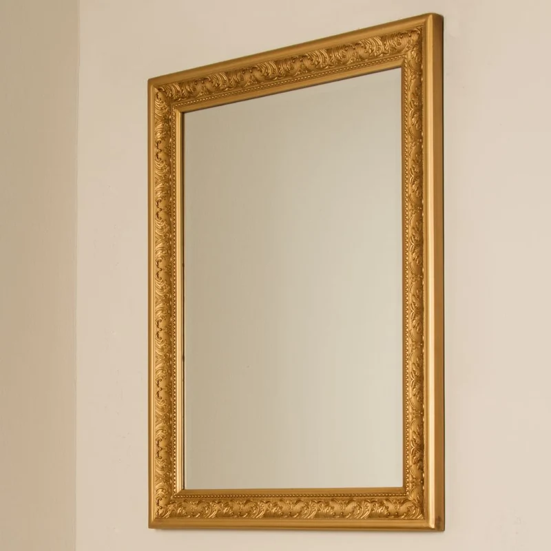 Traumhafter Spiegel FIORAL 82x62cm antik-gold Facette