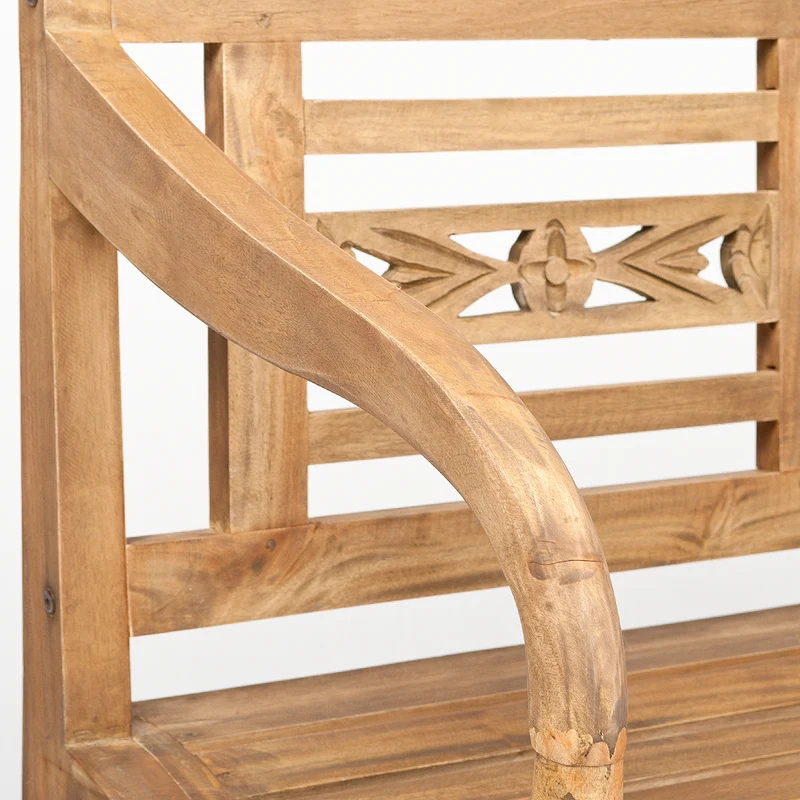 Gartenbank CHRISTOS Antique-Natural 150cm Massivholz Sitzbank
