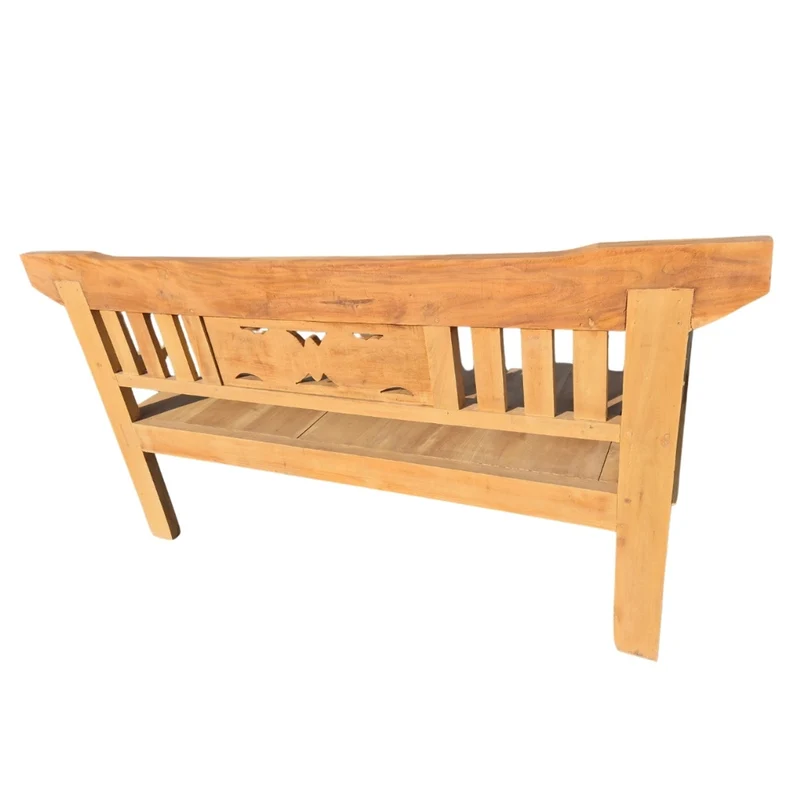 Stabile Teak Sitzbank PADAR 180cm Natural Handarbeit Gartenbank