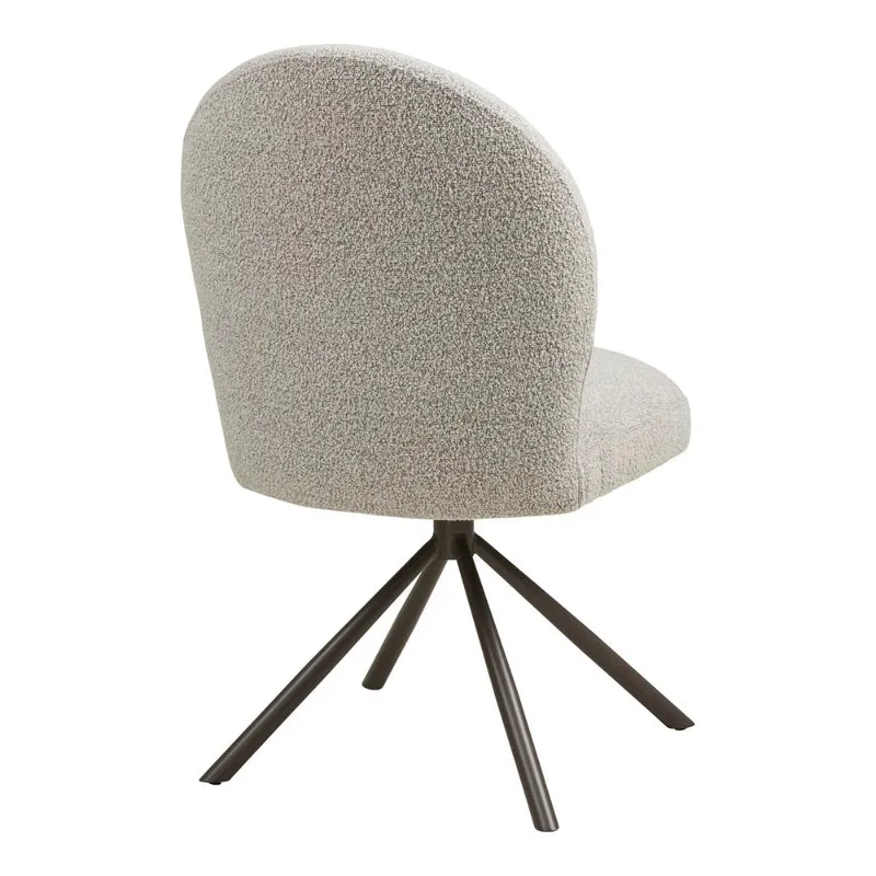 Drehstuhl mit Auto-Return-Funktion SOPHIE sand Bouclé grau Gestell
