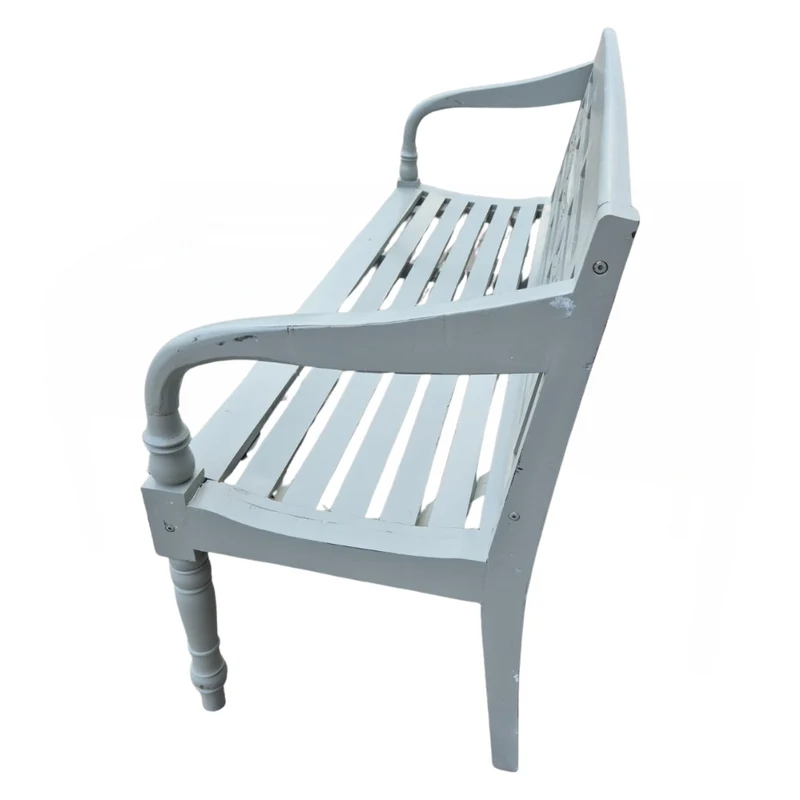 Massivholz Sitzbank CHRISTOS Antique-Grey 150cm Shabby-Look