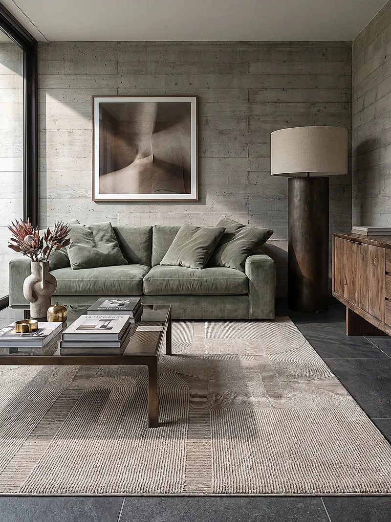 Kurzflor-Teppich Architektonische Säulen - Polyester, 13 mm Gesamthöhe