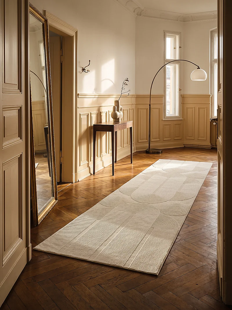 Kurzflor-Teppich Architektonische Säulen - Polyester, 13 mm Gesamthöhe