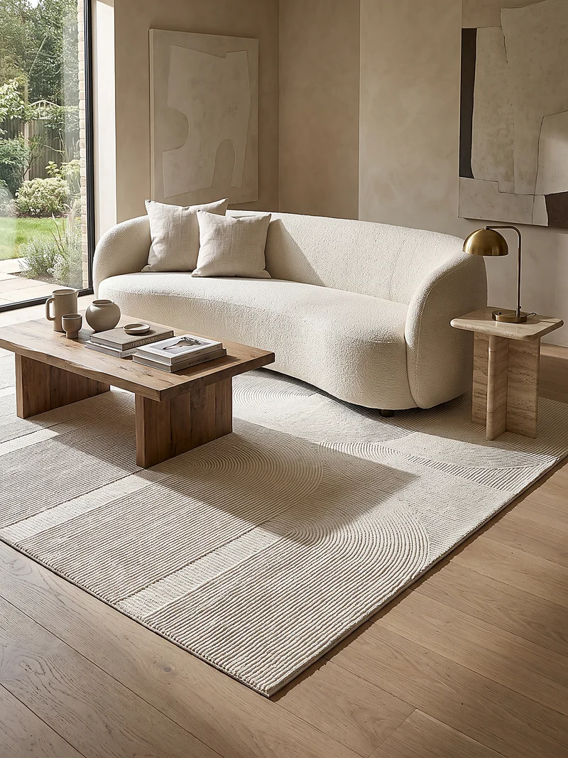 Kurzflor-Teppich Architektonische Säulen - Polyester, 13 mm Gesamthöhe
