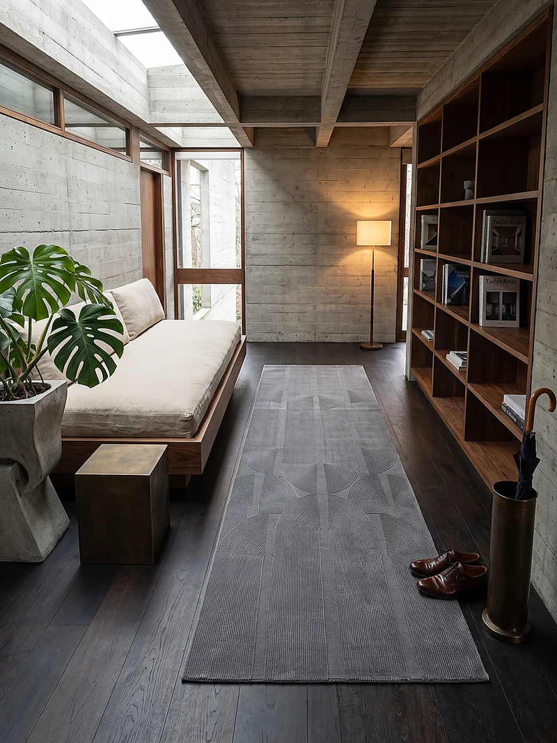 Kurzflor-Teppich Architektonische Säulen - Polyester, 13 mm Gesamthöhe