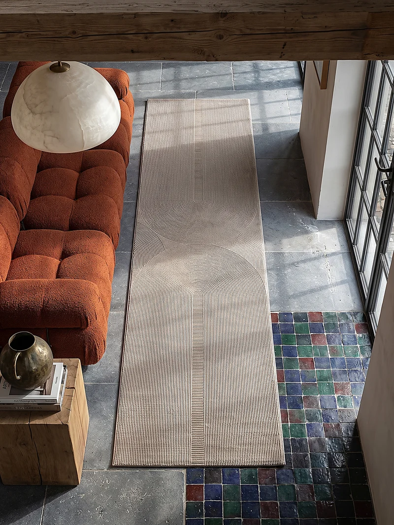 Kurzflor-Teppich Architektonische Säulen - Polyester, 13 mm Gesamthöhe