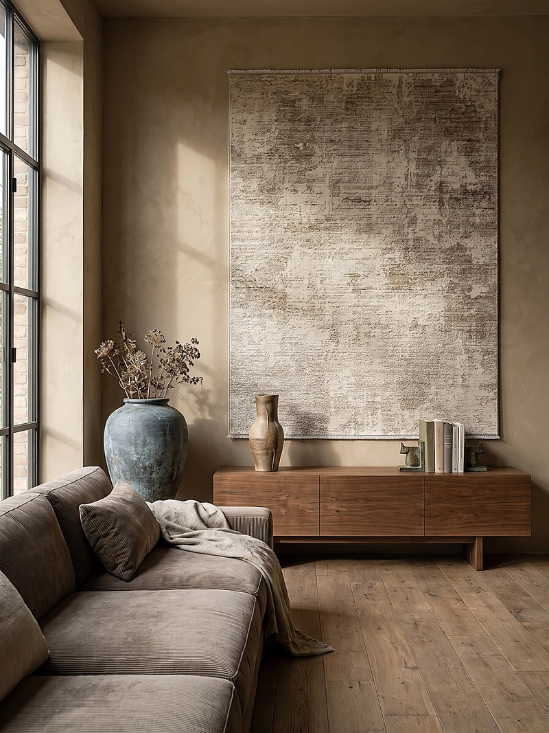 Kurzflor-Teppich Distressed Marmoroptik - Polypropylen-Polyester-Mix, 8 mm Gesamthöhe