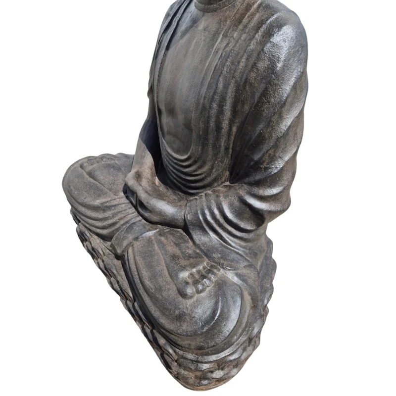Dekorative Figur BUDDHA PRAYER 160cm antik-schwarz Garten Indoor