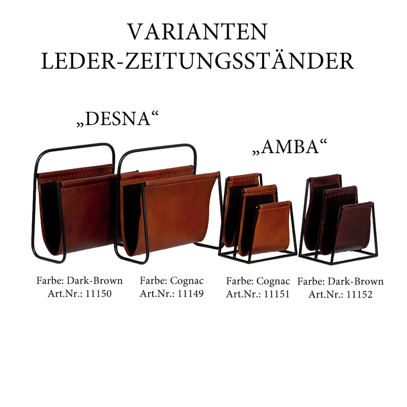 Leder Zeitungsständer AMBA Dark-Brown