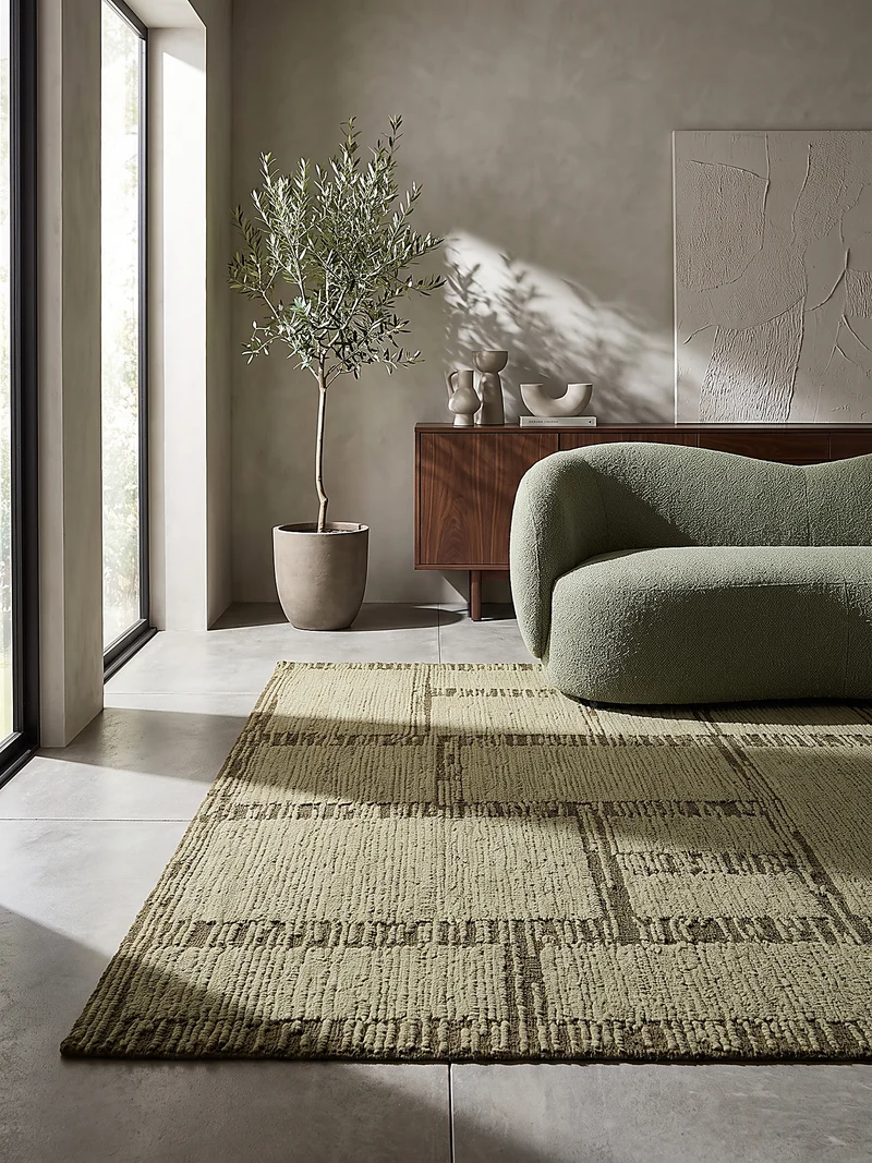 Wollteppich Bouclé-Struktur · handgetuftet · 12 mm Flor, 3.300 g/m²