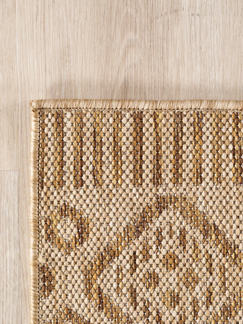 Flachgewebe-Teppich mit Rauten & Zickzack – Wetterfest | Ethno im Boho-Stil