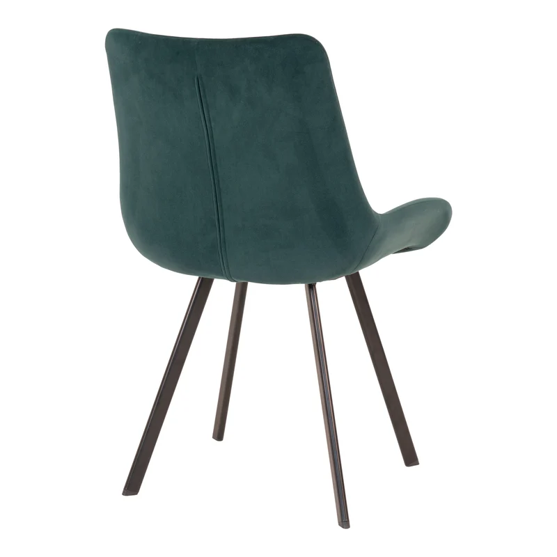 Retro-Design CHICAGO Stuhl (2er Set) grün Samt mit schwarzen Beinen