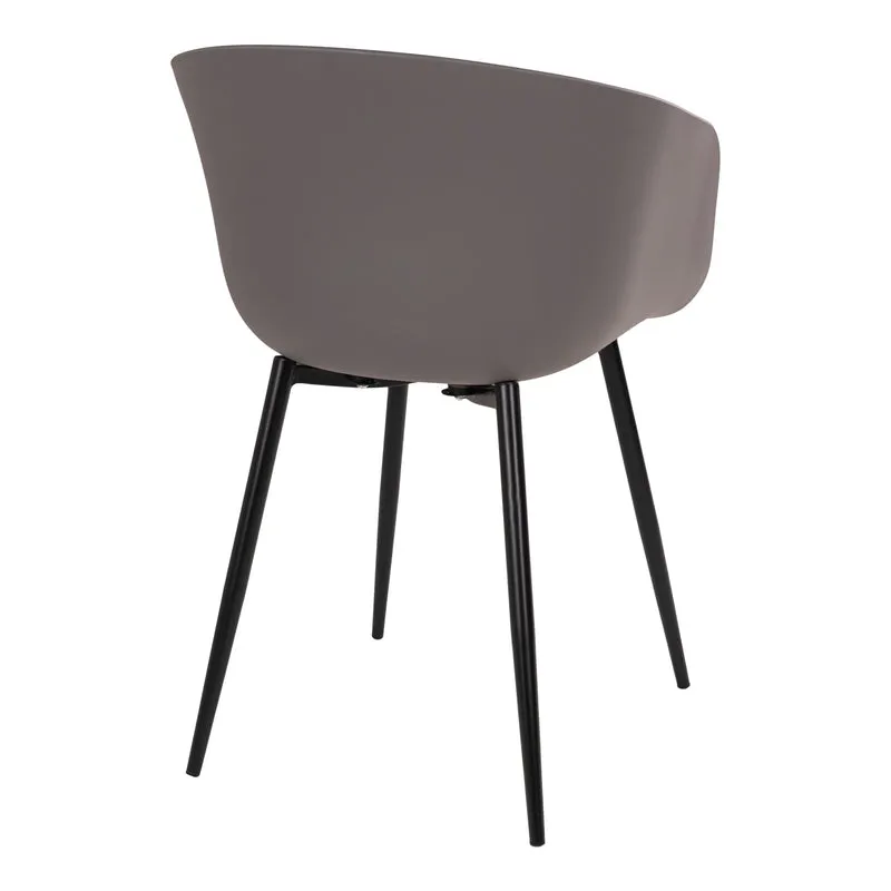 Design Stuhl 2er Set DAVOS grau Schalensitz