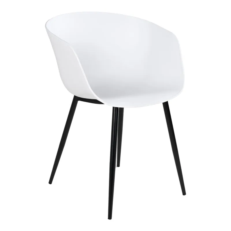 Design Stuhl 2er Set DAVOS weiss Schalensitz