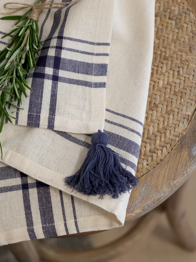 Chic Antique Aix Geschirrtuch mit Karos Ocean & Creme