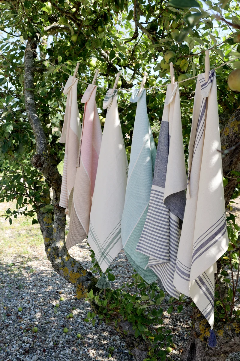 Chic Antique Aix Geschirrtuch mit Streifen Verte & Sky Blue