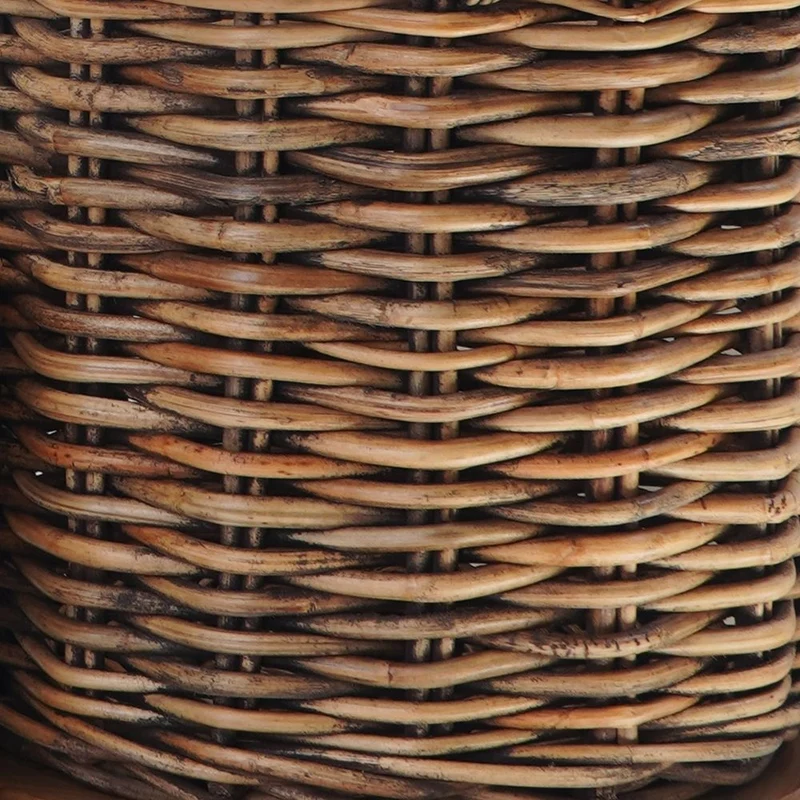 Dickes CL Rattan Korb CESTINO braun ca.H80cm Teakbodenplatte
