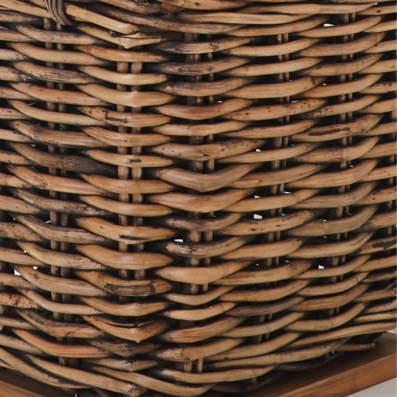 Dickes CL Rattan Korb CESTINO braun ca.70cm Teakbodenplatte