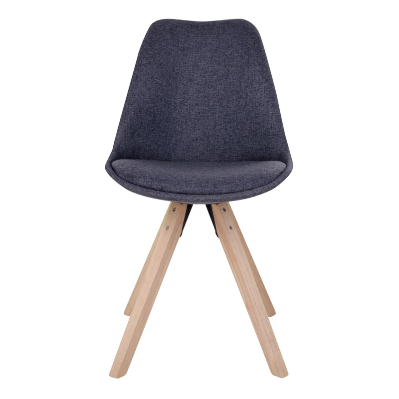 Design Stuhl SKAGEN (2er Set) dunkelgrauer Stoff + Holzbeine natural
