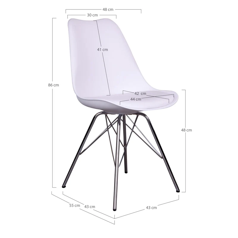 Klassiker Stuhl SCANDINAVIA (2er Set) weiss